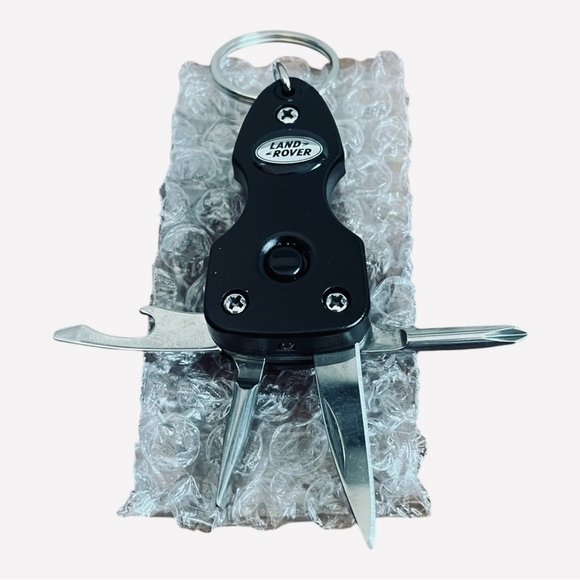 NIB Land Rover Souvenir Keychain Black Keychain Pocket Multi Tool Keychain Gift - Picture 5 of 5